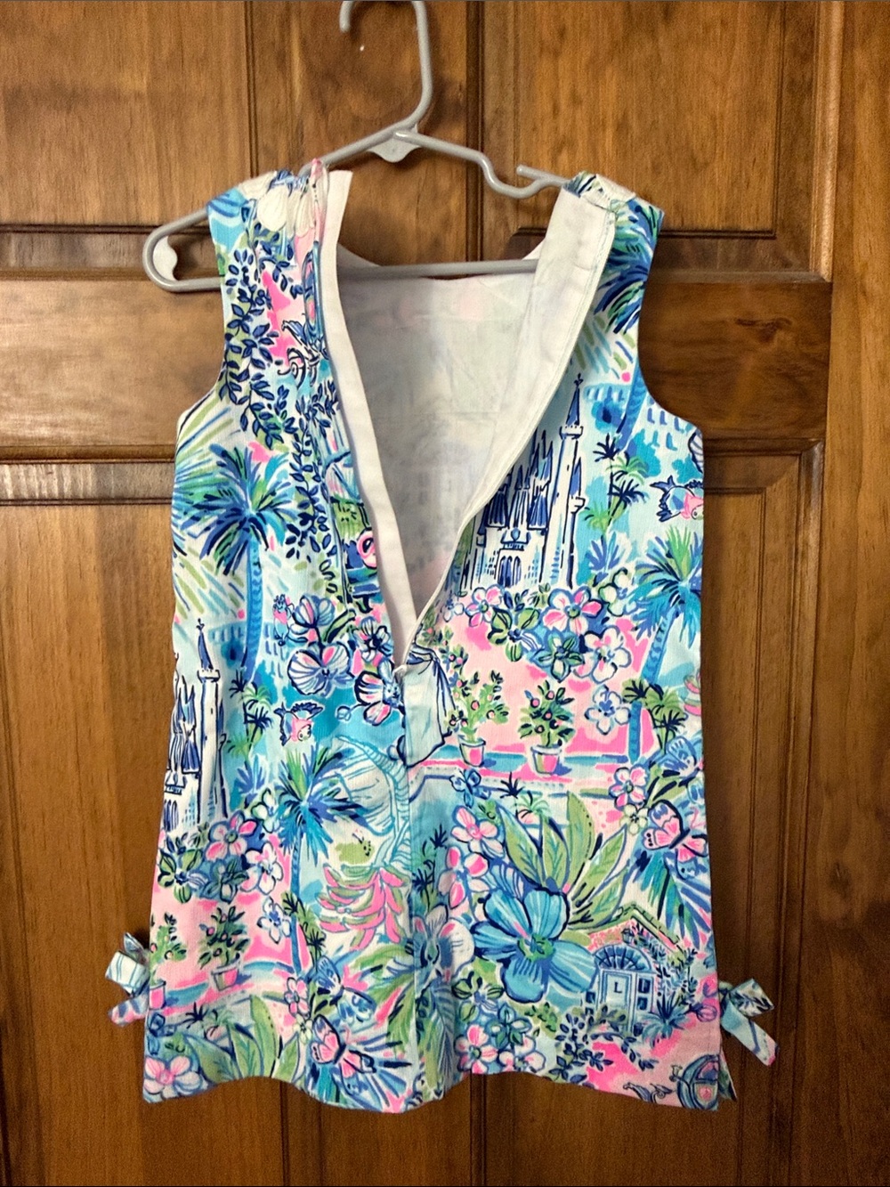 Lilly Pulitzer Girls Floral Tropical Shift Dress in Blue, Pink, Green - Picture 4 of 4